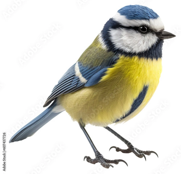Fototapeta common great tit isolated on the transparent background PNG. AI generative.