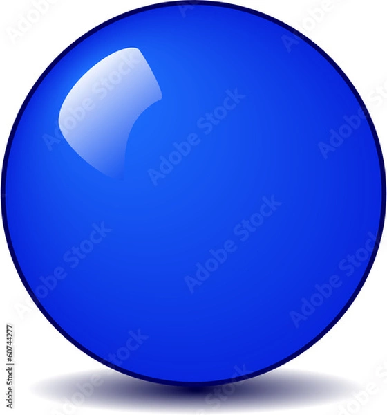 Obraz Blue round glossy ball