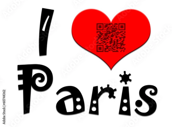 Obraz I Love Paris Qr Code