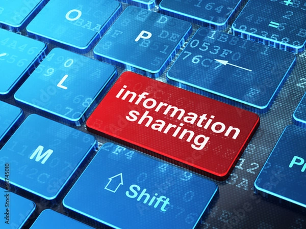 Obraz Information concept: Information Sharing on computer keyboard