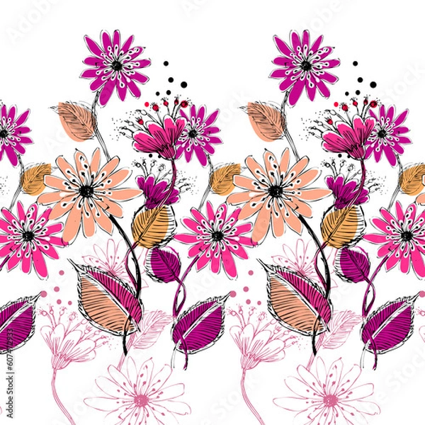Obraz Textile and digital seamless pattern design 
