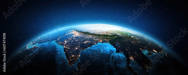 Obraz India - Tibet and Himalayas from space