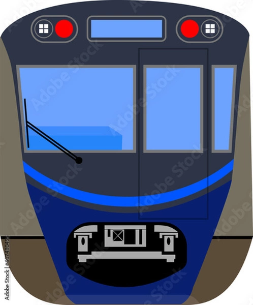 Obraz Front view of the Mass Rapid Transit (MRT) city transport vector icon in a flat style illustration

