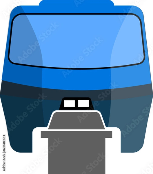 Obraz Front view monorail city transport vector icon in flat style illustration
