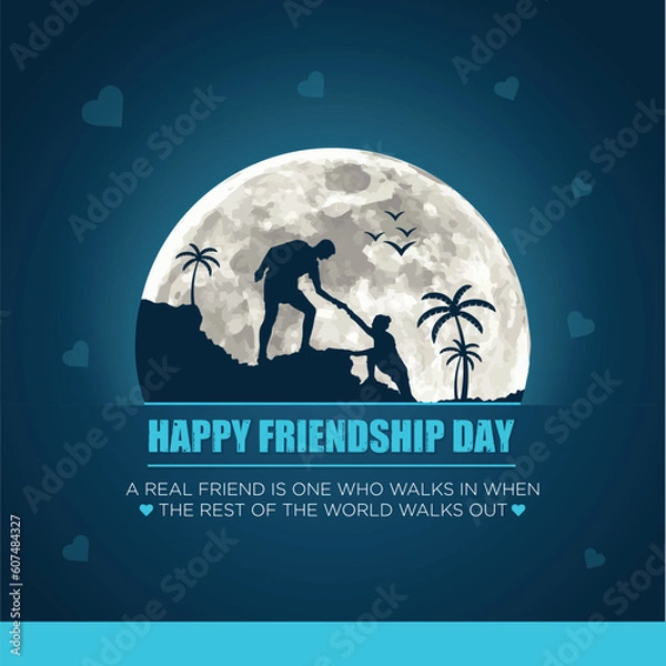 Fototapeta Happy Friendship Day Social Media Banner, Best Friends Day in June 8th Vector illustration