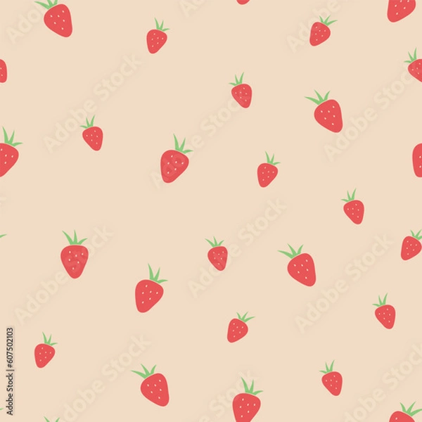 Fototapeta Vector abstract strawberries repeating pattern background.