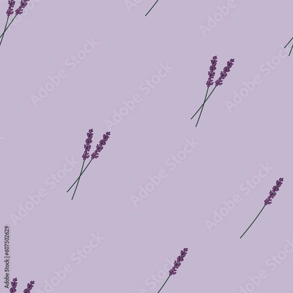 Fototapeta Vector purple lavender seamless pattern background. Perfect for fabric, scrapbooking, and wallpaper projects. 