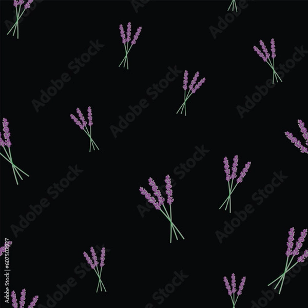 Fototapeta Vector purple lavender seamless pattern background. Perfect for fabric, scrapbooking, and wallpaper projects. 