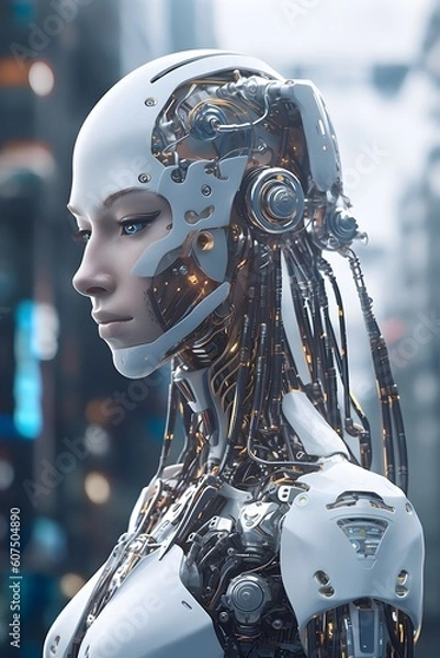 Fototapeta Artificial Intelligence Humanoid, Generative AI