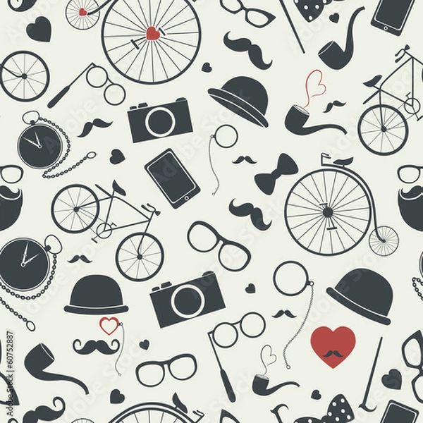 Fototapeta Hipster seamless pattern