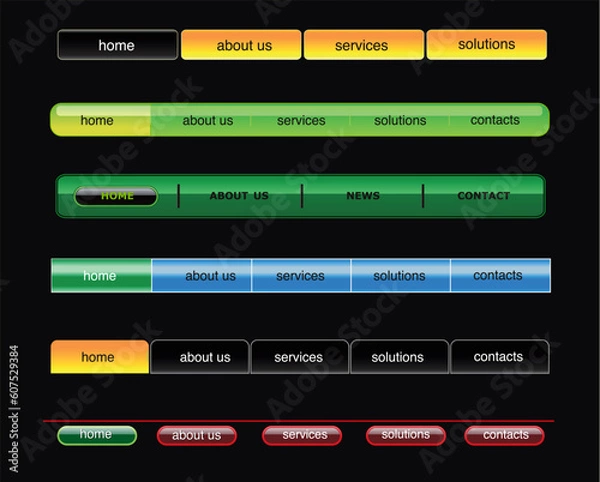 Fototapeta vector web bar with buttons