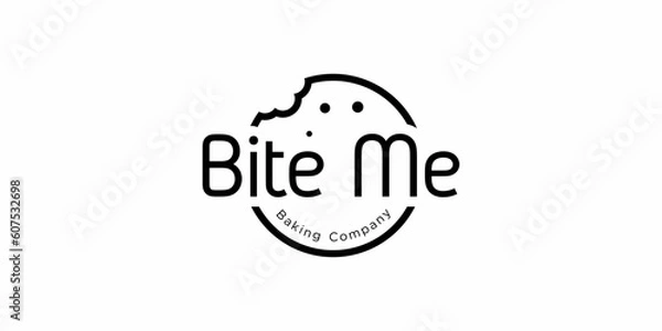 Fototapeta Bite Me Logo design, Biscuits Stamp Icon Symbol Vector EPS 10.