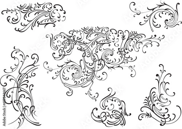Fototapeta Illustration of a vector decoration elements