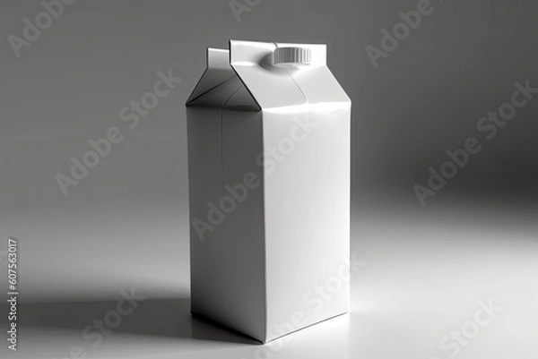 Fototapeta carton of milk on a plain background Generative AI