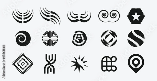 Obraz Creating Design Artwork of Abstract Vector Created Shapes Composition Template 