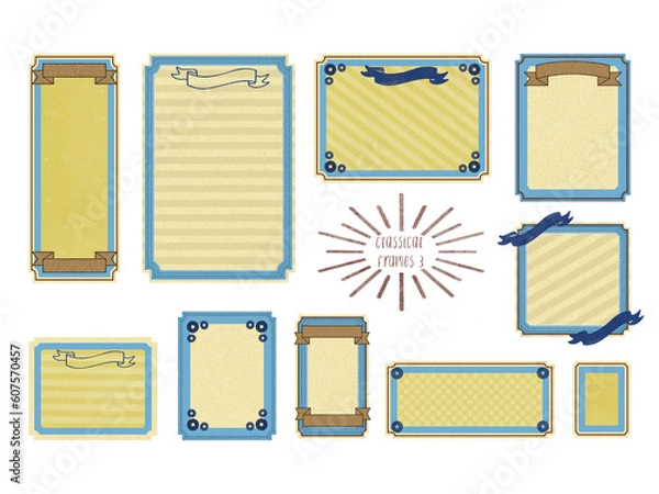 Obraz フレーム素材【クラシカルなメッセージカードのイラスト】(・∀・)