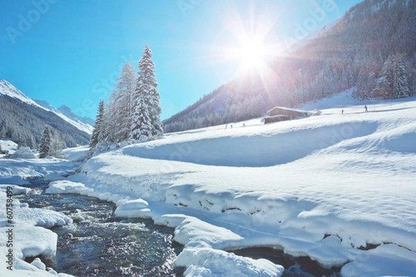 Fototapeta Dischmatal bei Davos - Schweiz