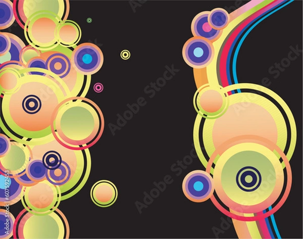 Fototapeta Abstract Design with bubbles and colorful circles