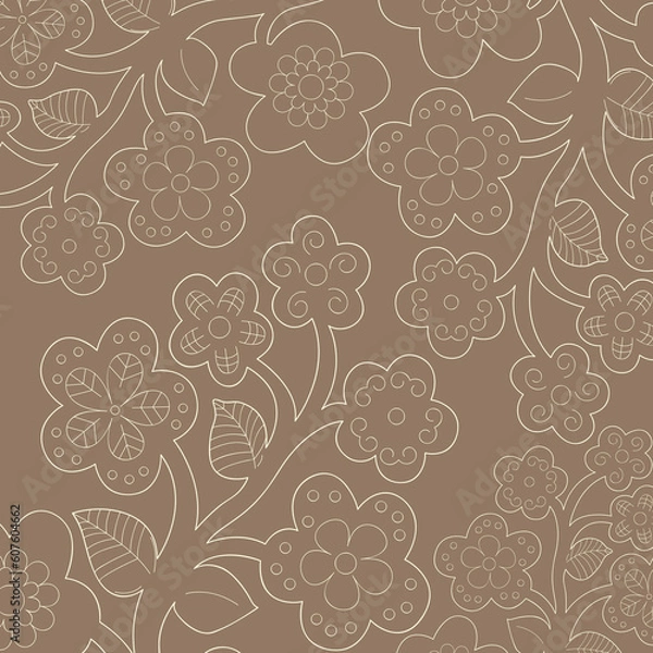 Obraz Seamless flower-patterned wallpaper