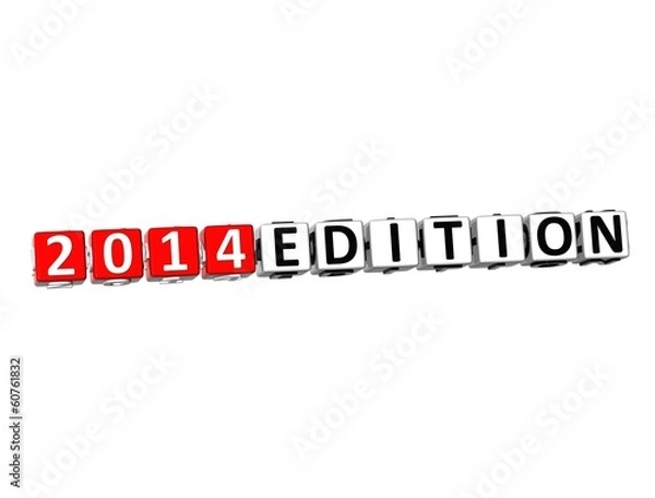 Obraz 3D Edition 2014 Button Click Here Block Text