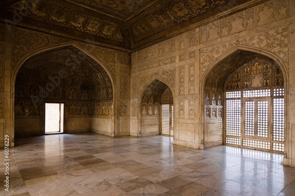 Obraz The hall of the Khas Mahal, inside of Red Fort - Agra, India