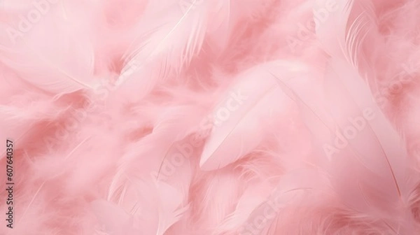Fototapeta Colorful feathers background, soft pastel colors, Banner Background, Generative AI