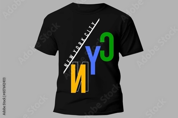 Fototapeta black color t-shirt typography for print