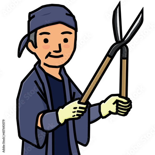 Fototapeta 刈込鋏を持つ庭師