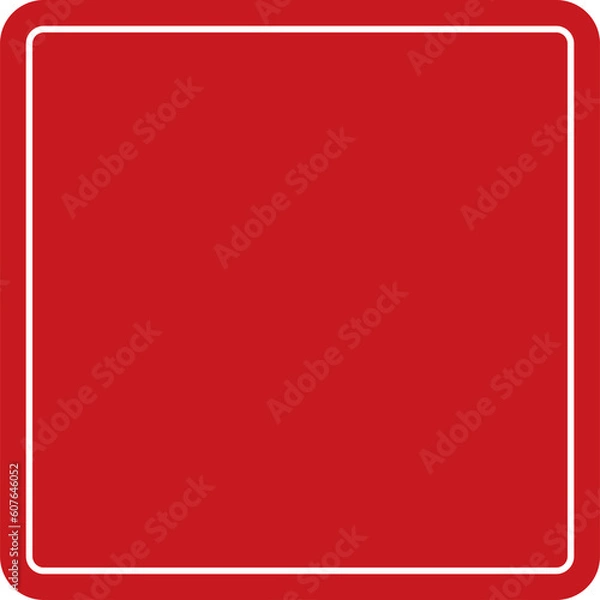 Fototapeta Blank red with white border label including square, rectangle, triangle, circle, ellipse and scalloped circle shapes. Flat design illustration.