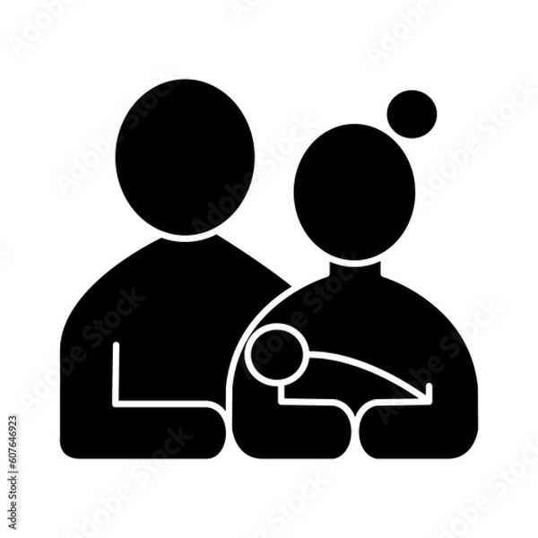 Fototapeta Solid FAMILY TOGETHERNESS design vector icon design vector line icon svg