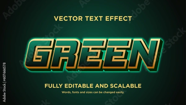 Obraz GREEN GOLD TEXT EFFECT EDITABLE