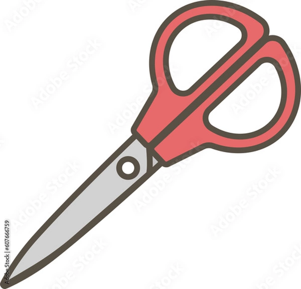 Obraz 閉じたハサミのシンプルでかわいいイラスト