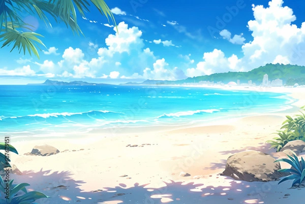 Fototapeta 繊細で芸術的な自然系背景のイラスト(AI generated image)