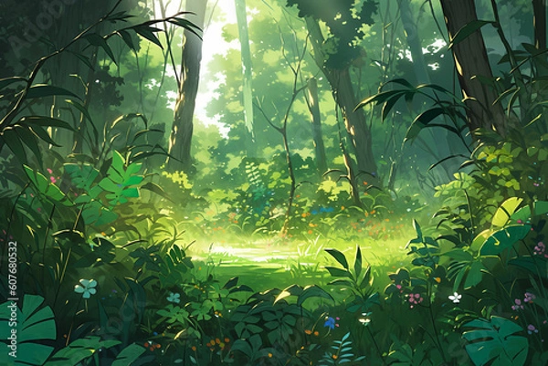 Fototapeta 繊細で芸術的な自然系背景のイラスト(AI generated image)