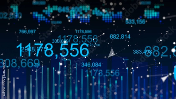 Fototapeta Technology data analytics business background. Abstract futuristic digital background. 