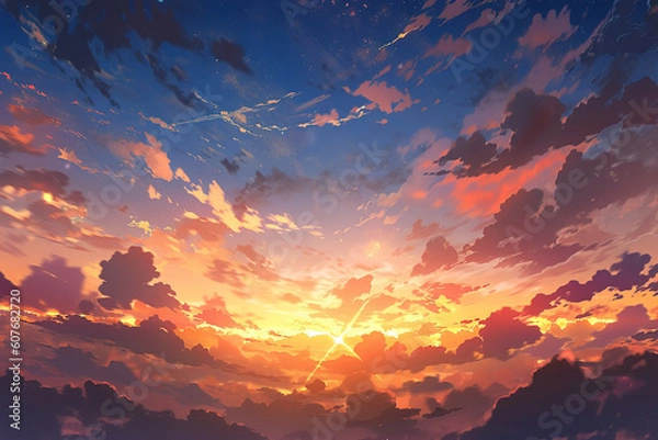 Fototapeta 繊細で芸術的な自然系背景のイラスト(AI generated image)