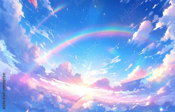 Fototapeta 繊細で芸術的な自然系背景のイラスト(AI generated image)