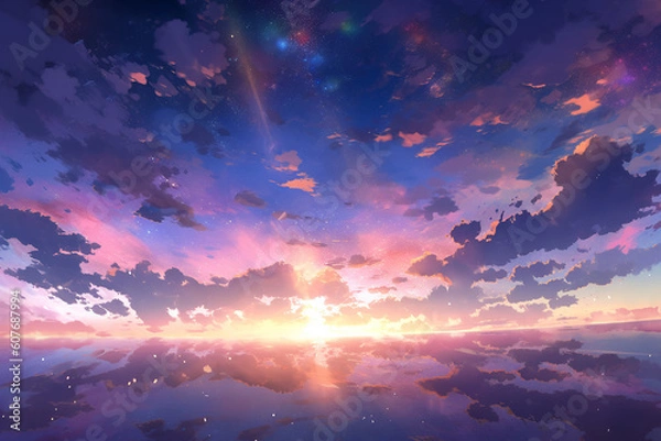 Fototapeta 繊細で芸術的な自然系背景のイラスト(AI generated image)