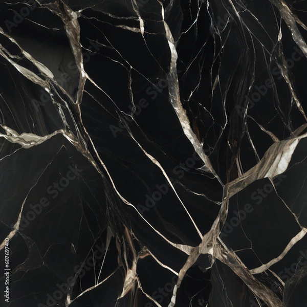Obraz Black marble texture luxury background, abstract marble texture (natural patterns) for tile design. generative ai.