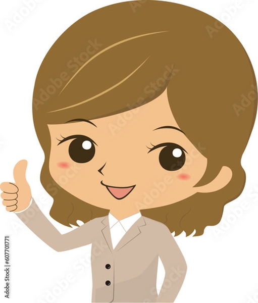 Fototapeta いいねポーズをする若いOL