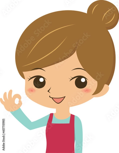 Fototapeta OKサインをする若い主婦