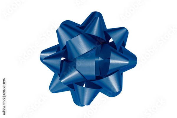 Obraz blue gift bow ribbon isolated on transparent background