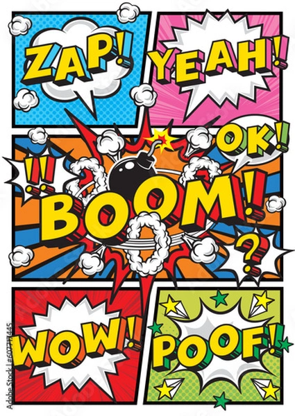 Fototapeta アメコミ風吹き出し素材