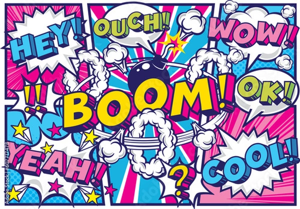 Fototapeta アメコミ風吹き出し素材