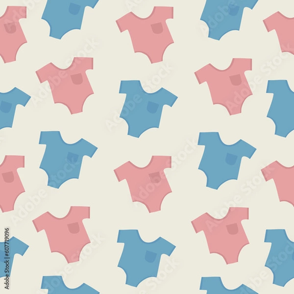 Fototapeta Baby shower pattern with design elements. Baby shower concept. 
