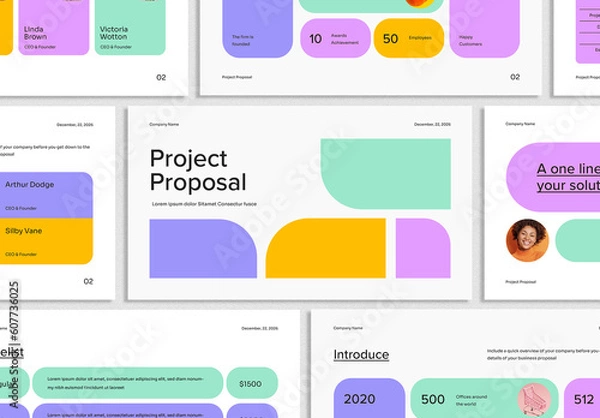 Fototapeta Modern Project Proposal Presentation