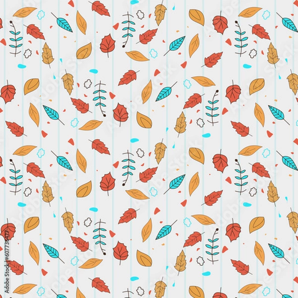 Fototapeta seamless pattern with flowers. Flower And Leaf pattern Design.