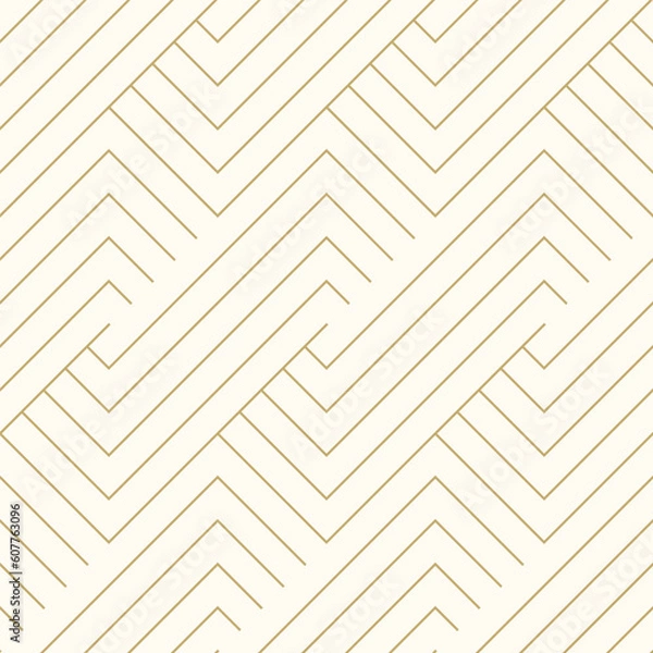 Fototapeta Luxury gold background pattern seamless geometric line zigzag abstract design vector. Christmas background vector.
