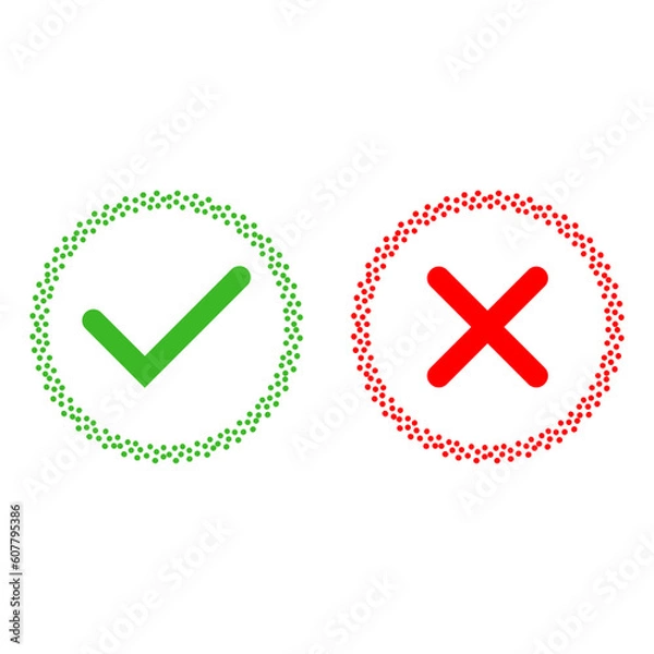 Fototapeta Decision making icons for yes and no voting. Vector illustration isolated on white background.