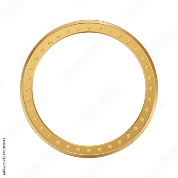 Fototapeta Golden ring vector . Gold circle frame
